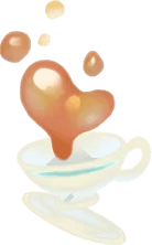 浮遊ティーカップの画像