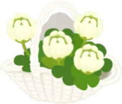 シロツメクサのバスケットの画像