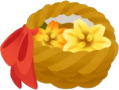 ハチミツ色の花の収穫かごの画像