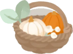 手作りの収穫籠の画像
