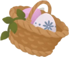かくれんぼたまごのバスケットの画像