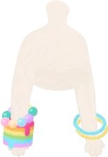 カラフルなリストバンドの画像