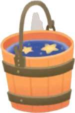 星がゆらめく釣りバケツの画像