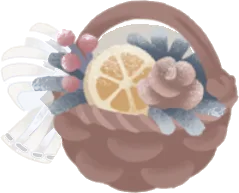 精霊たちへのギフトバスケットの画像