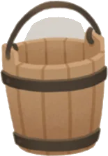 手持ちの木製バケツの画像