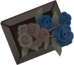 飛び出す青い薔薇の絵の画像