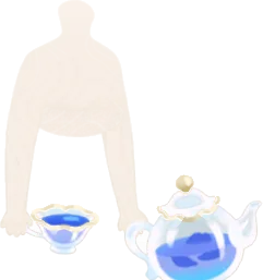ガラスのハーブティーセットの画像