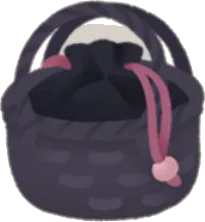 黒いかごバッグの画像