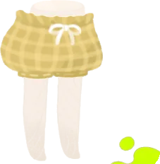 ブカブカのチェックパンツの画像