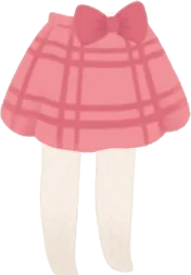 ピンクチェックスカートの画像