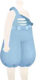 デニムのリボン付きサロベットの画像