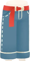 赤いベルトのボトムスの画像