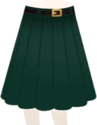プリーツロングスカート・緑の画像
