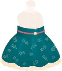緑の小花スカートの画像