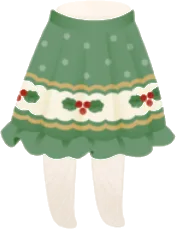 ヒイラギ柄スカート・緑の画像