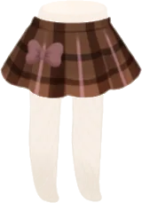 チョコチェック柄のスカートの画像