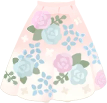 お色直しの花柄スカートの画像