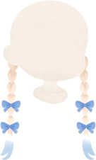 リボンの付いた三つ編みエクステの画像