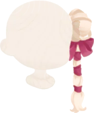 奥ゆかしいリボンお団子エクステの画像