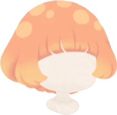 おちゃめなベージュキノコヘアの画像
