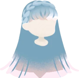 きらめく編み込みストレートヘアの画像