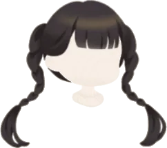 艶やかな三つ編みの髪の画像
