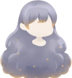星の光を纏ったロングヘアの画像
