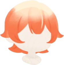 淡い朱色の短髪の画像