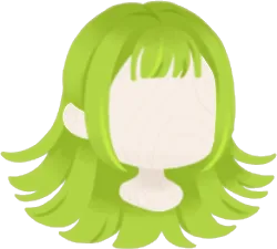 外はねライムグリーンヘアの画像