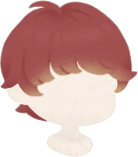 りんご色のマッシュヘアの画像
