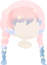 夢見がちな小花の三つ編みヘアの画像