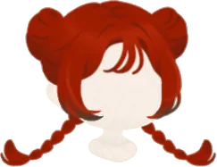 お団子と三つ編みの赤髪の画像
