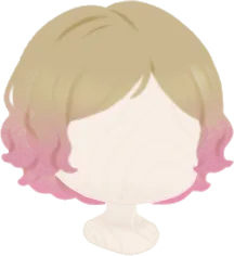 桜色に染まるパーマボブの画像