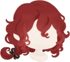 アカネ色のくるくるヘアの画像