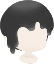 黒いスライムのヘアの画像