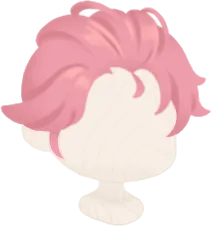 ピンク色かきあげヘアの画像