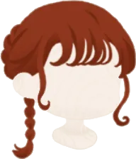 赤茶色の三つ編みアレンジヘアの画像