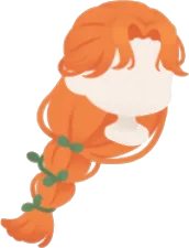 草が絡むみつあみの画像