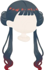 赤く染まるメッシュツインの画像