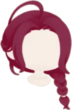 赤いほつれ三つ編みヘアの画像