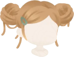 毛糸のツインお団子ヘアの画像