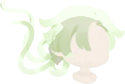 風に煽られた結い髪の画像