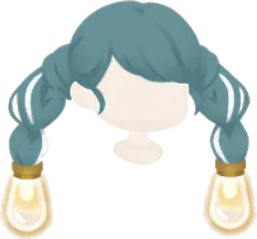 照明の灯った三つ編みヘアの画像