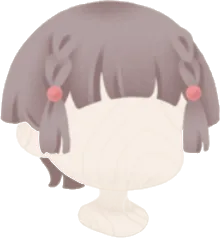 案内人の切り揃えた髪の画像