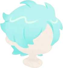 ミントブルーの無造作ヘアの画像