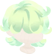 グリーンカールヘアの画像