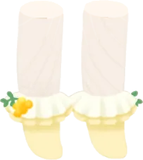 ミモザ色のフリルソックスの画像