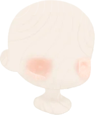 目元まで赤らんだチークの画像
