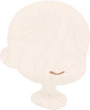 眠そうにはにかむ口の画像
