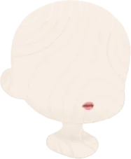 薄い紅を引いた口の画像